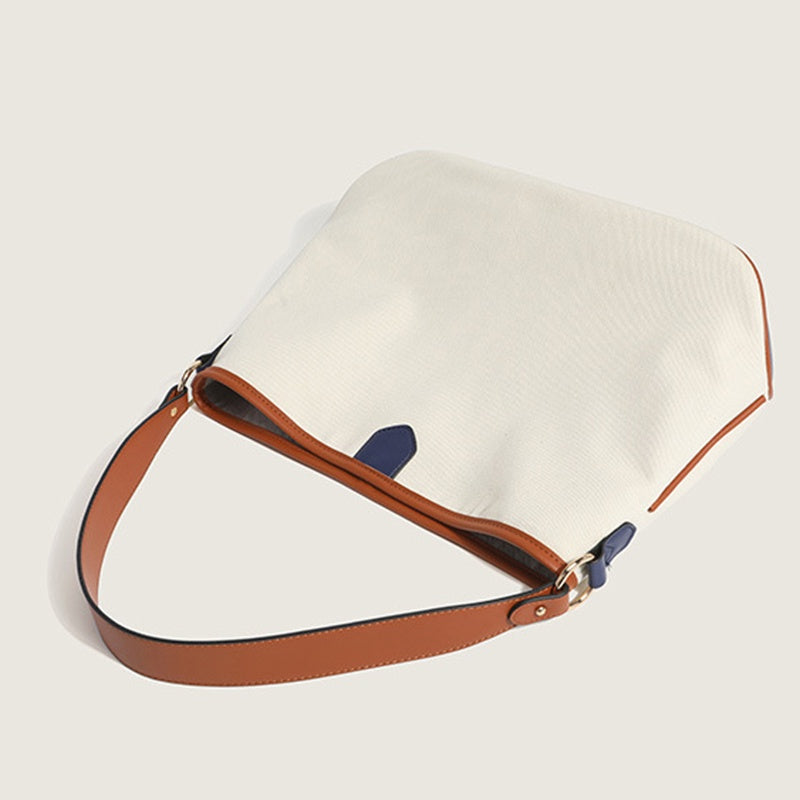 IELGY bucket bag women hit color water fashion art canvas bag commuting large capacity tote bag