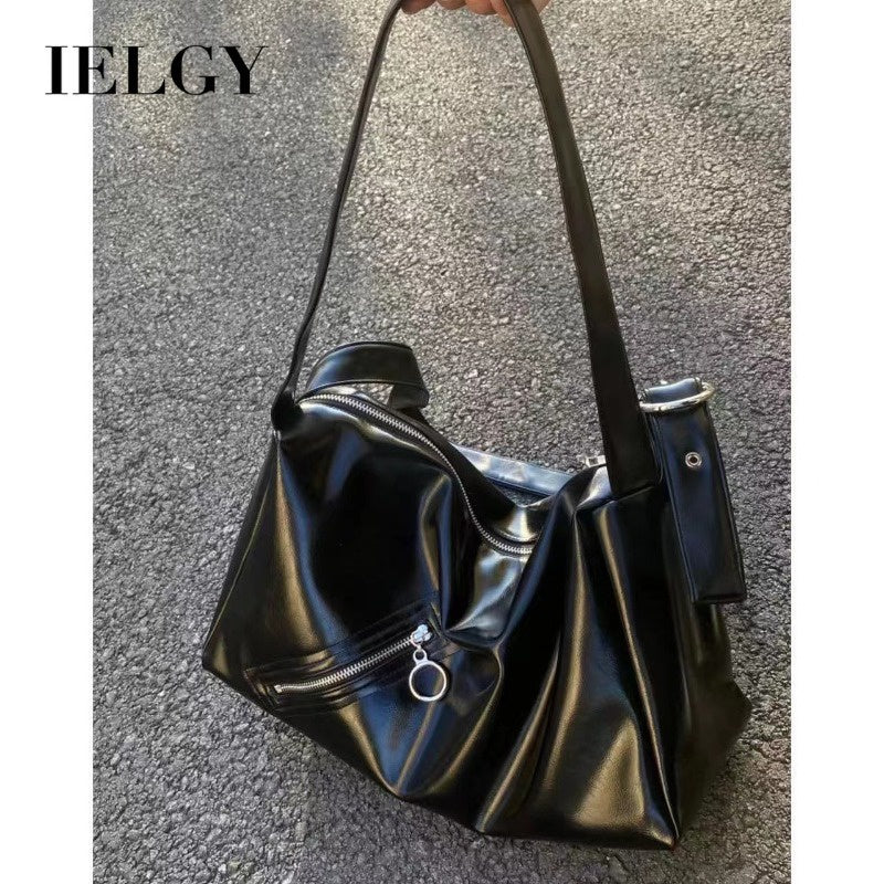 Ielgy Ladies Tote Bag Crossbody Shoulder Casual Large Capacity Black Bag