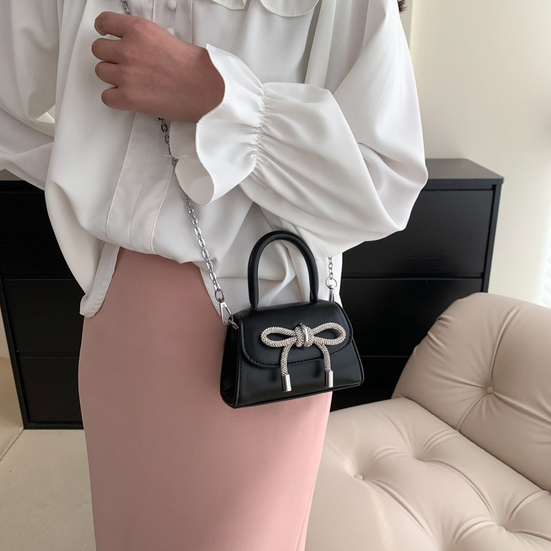 IELGY Chain Bag Women's Korean Bowknot Small Fresh And Sweet Hand Bag