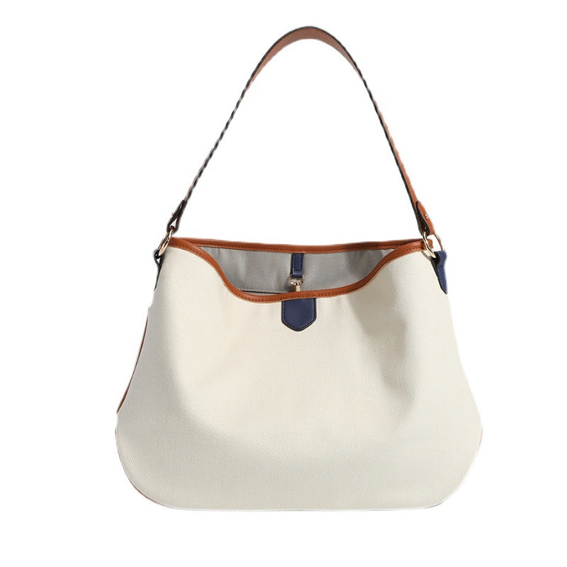 IELGY bucket bag women hit color water fashion art canvas bag commuting large capacity tote bag