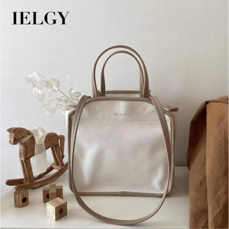 IELGY Canvas Lightweight Handbag Lunch Bag Shoulder Crossbody Bag