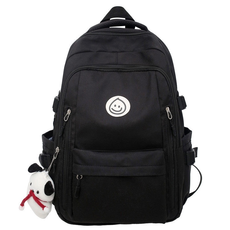 Ielgy Female College Student Large-Capacity Backpack Korean Version Simple Preppy Style Middle School Student Backpack (without Pendant