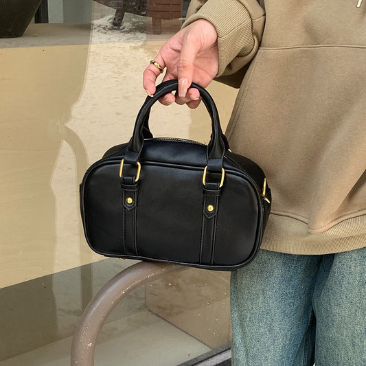 Ielgy Ladies Melade Color Retro Commuter Bag Korean Version Postman Bowling Bag Portable Shoulder Messenger Bag