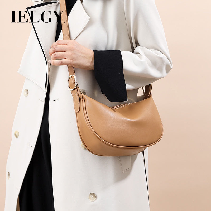 Ielgy Ladies Large-Capacity Black Dumpling Bag Fashion Large-Capacity One-Shoul