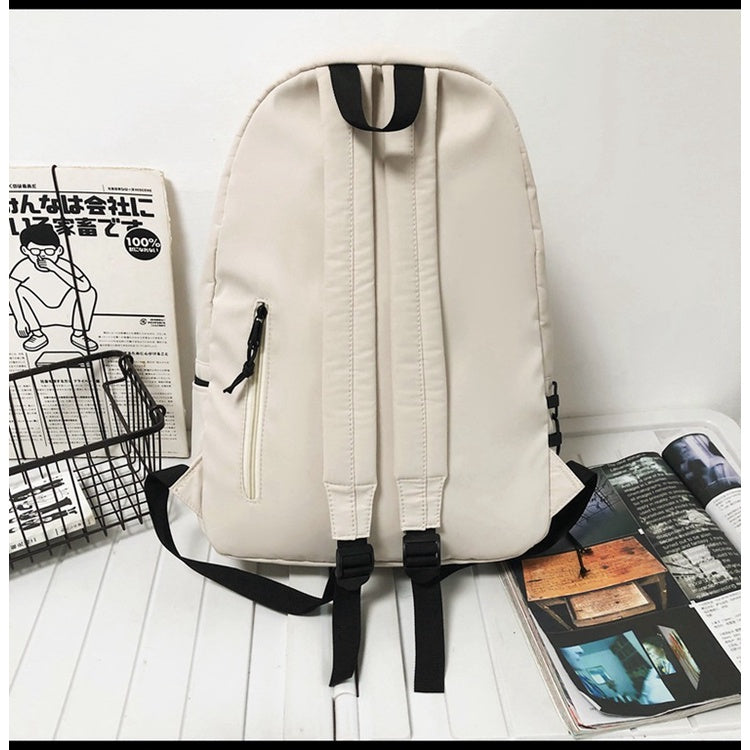 Ielgy Ladies Backpack Simple Large-Capacity Travel Backpack Casual Japanese Student School Bag