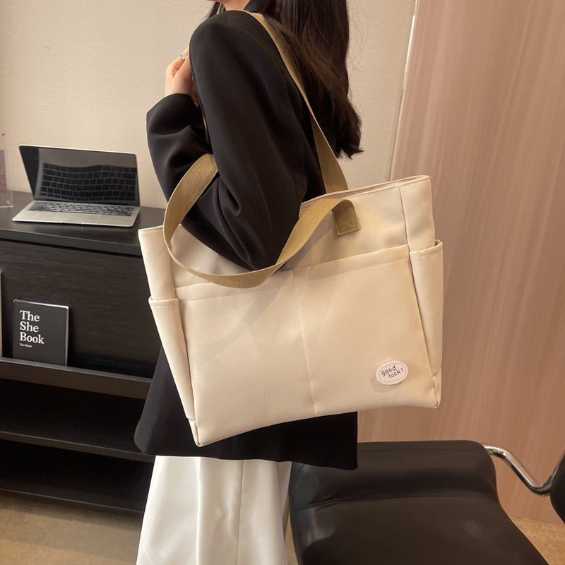 Ielgy Ladies Large Capacity Oxford Cloth Shoulder Bag Business Travel Durable Strong Tote Bag Lightweight Handbag