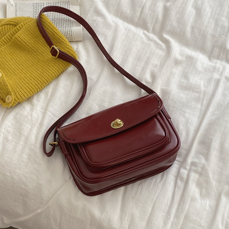 Ielgy Ladies Wedding Banquet Red Bag Retro All-Match Large-Capacity Cross-Body Mes