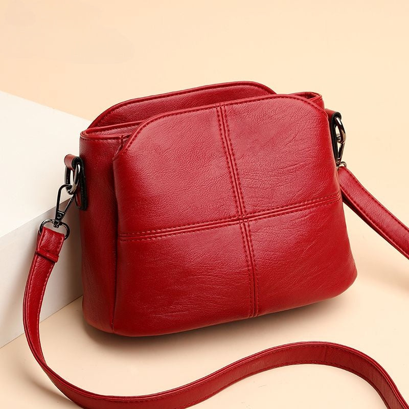 IELGY Women's soft leather shoulder crossbody bag large capacity bag