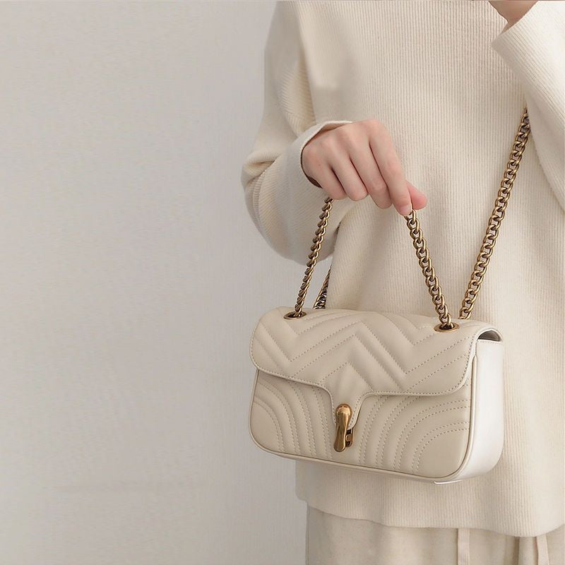 IELGY Chain bag women's ins style rhombus design single shoulder crossbody bag