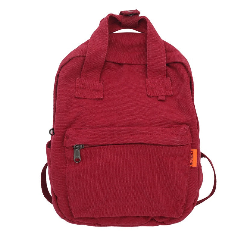 Ielgy Ladies Canvas Backpack Simple Casual College Student Harajuku Style Campus Backpack