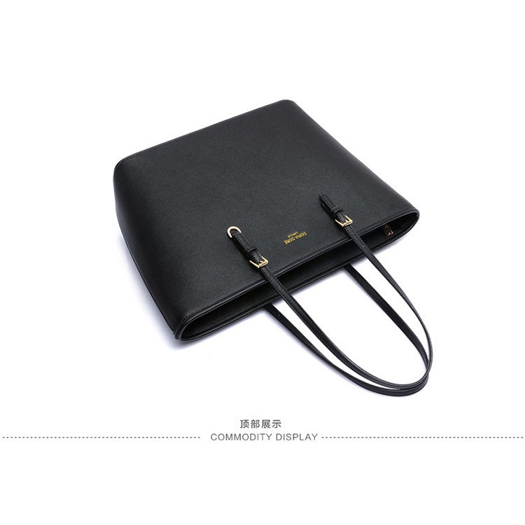 Ielgy Large Capacity Ladies Retro Tote Bag Black