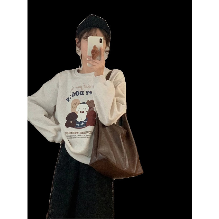 Ielgy Ladies Large-Capacity Bag Simple Soft Leather One-Shoulder Underarm Bag Retro Commuter Diagonal Child-Mother Bag