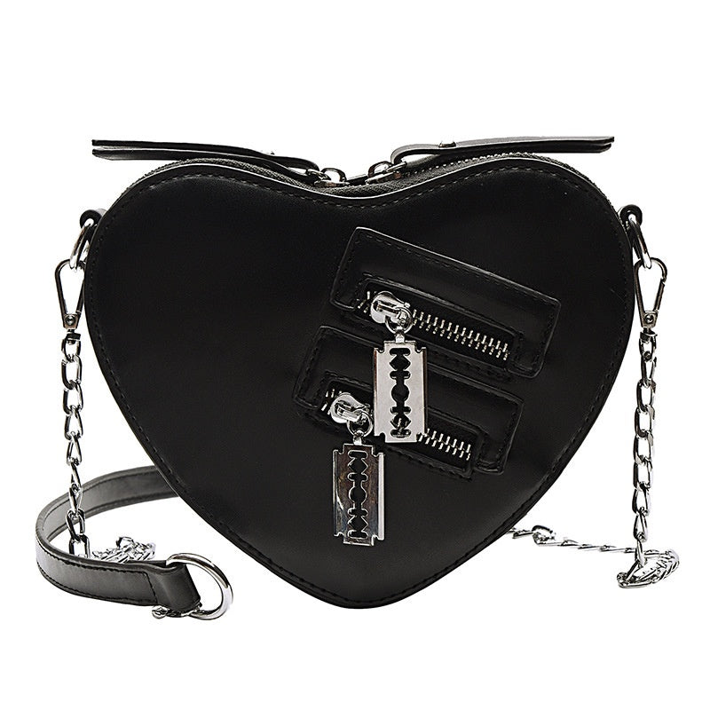 Ielgy Fashion Creative Unique Love Chain pu Small Shoulder Bag Korean Version Fashionable High-End Shoulder Bag