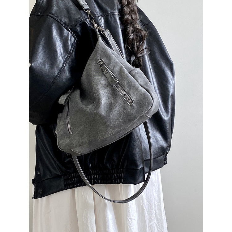 Ielgy Ladies Melade Color Retro Tote Bag Large Capacity Portable Commuter Bag