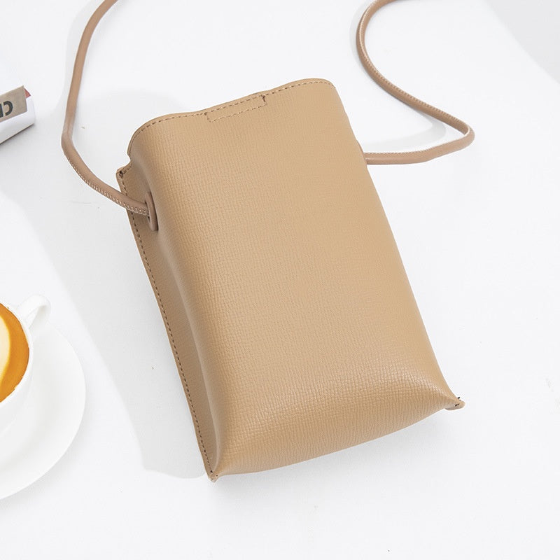 Ielgy Ladies Korean Version Vertical Mobile Phone Bag Fashion Simple Crossbody pu Mini Bag
