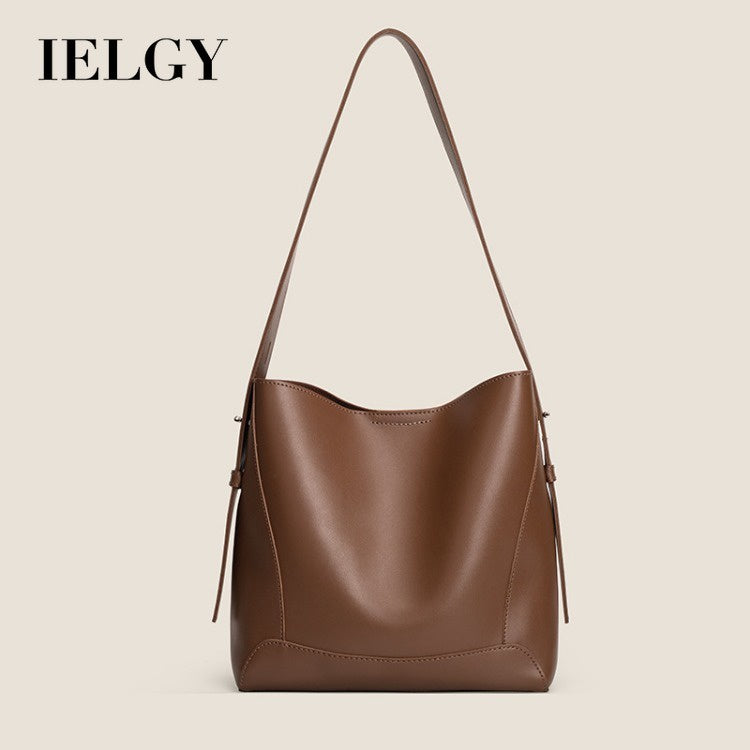 Ielgy Ladies One-Shoulder Large-Capacity Bucket Bag