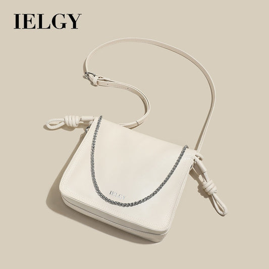 IELGY Trendy Crossbody Bag for Summer with Unique Pleated Chain Strap Design