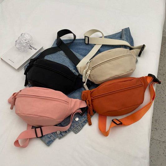Ielgy Ladies Messenger Chest Bag Sports Niche All-Match Canvas Casual Waist Bag