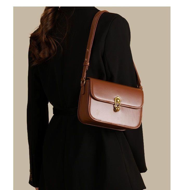 Ielgy Ladies Retro Planet Bag Underarm Small Square Bag High-End Texture Cross-Body One-Shoulder