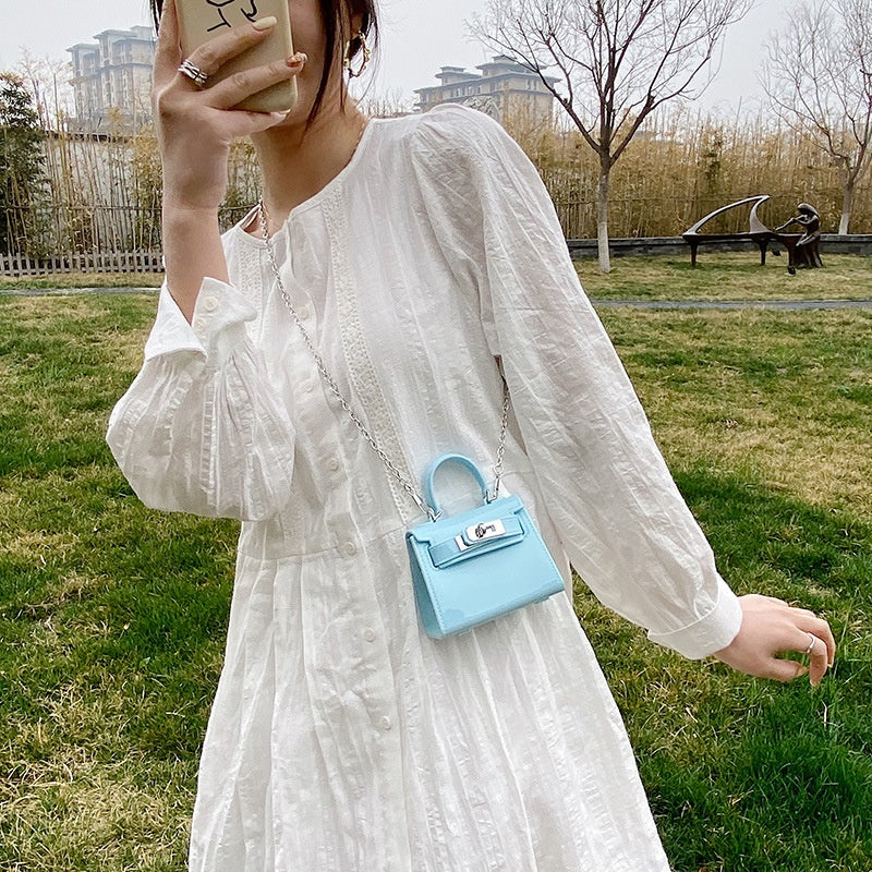 Ielgy Jelly Bag Cute mini Lipstick Bag All-Match Chain Shoulder Diagonal mini