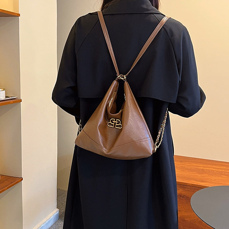 Ielgy Ladies Tote Bag One-Shoulder High-End Sense Cross-Body Niche Design Sense Large-Capacity Female