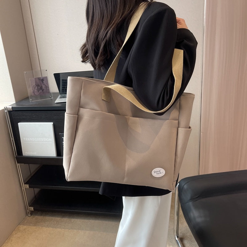 Ielgy Ladies Large Capacity Oxford Cloth Shoulder Bag Business Travel Durable Strong Tote Bag Lightweight Handbag