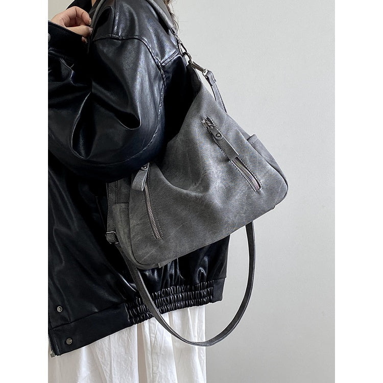 Ielgy Ladies Melade Color Retro Tote Bag Large Capacity Portable Commuter Bag