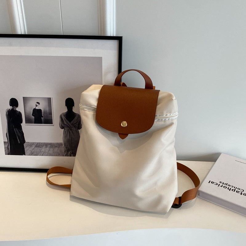 Ielgy Ladies Trendy Backpack Female Burden-Reducing Portable Student Schoolbag Korean Version Large-Cap