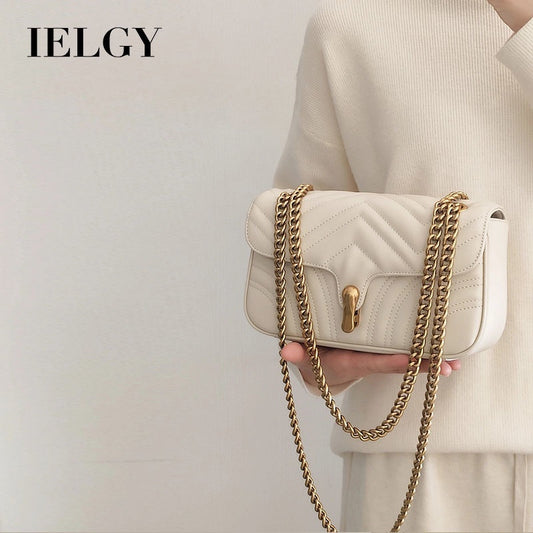 IELGY Chain bag women's ins style rhombus design single shoulder crossbody bag