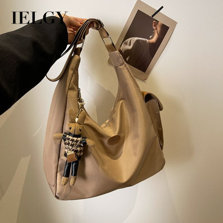 Ielgy Ladies Diagonal Shoulder Bag Nylon Large Capacity Dumpling Bag Moon Bag