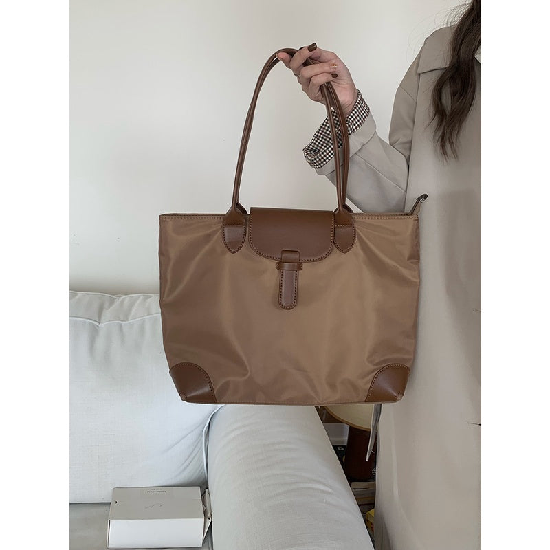 Ielgy Large-Capacity Bag Female Shoulder Bag Commuter Big Bag Student Class Bag Nylon Cloth All-Match Tote