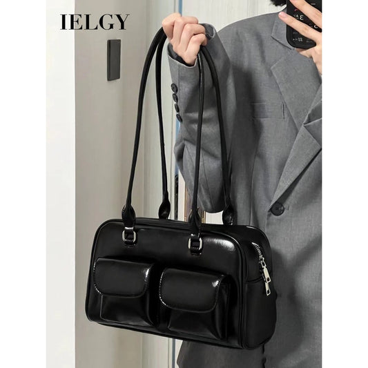 Ielgy Korean Version Ladies Retro Preppy Style One-Shoulder Portable Large-Capacity Casual College Students Class
