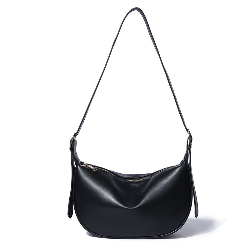 Ielgy Ladies Large-Capacity Black Dumpling Bag Fashion Large-Capacity One-Shoul