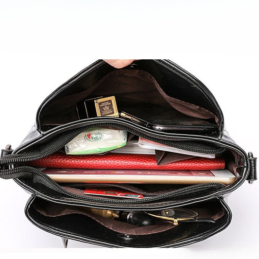 IELGY Women's soft leather shoulder crossbody bag large capacity bag