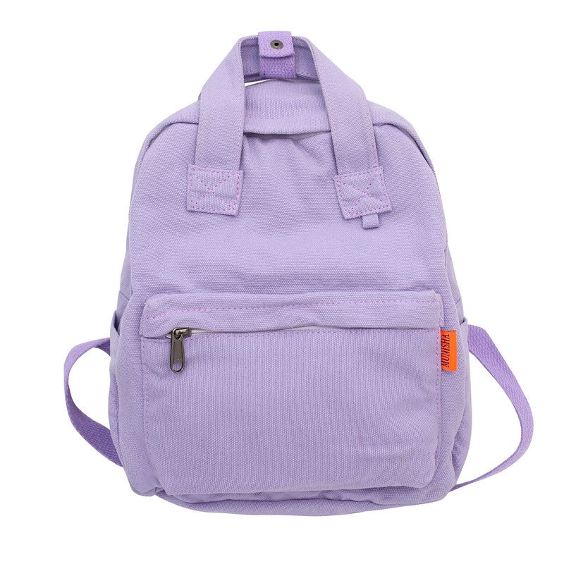 Ielgy Ladies Canvas Backpack Simple Casual College Student Harajuku Style Campus Backpack