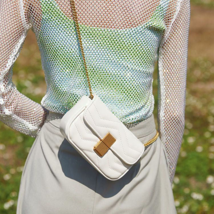 IELGY Chain bag women's ins style rhombus design single shoulder crossbody bag