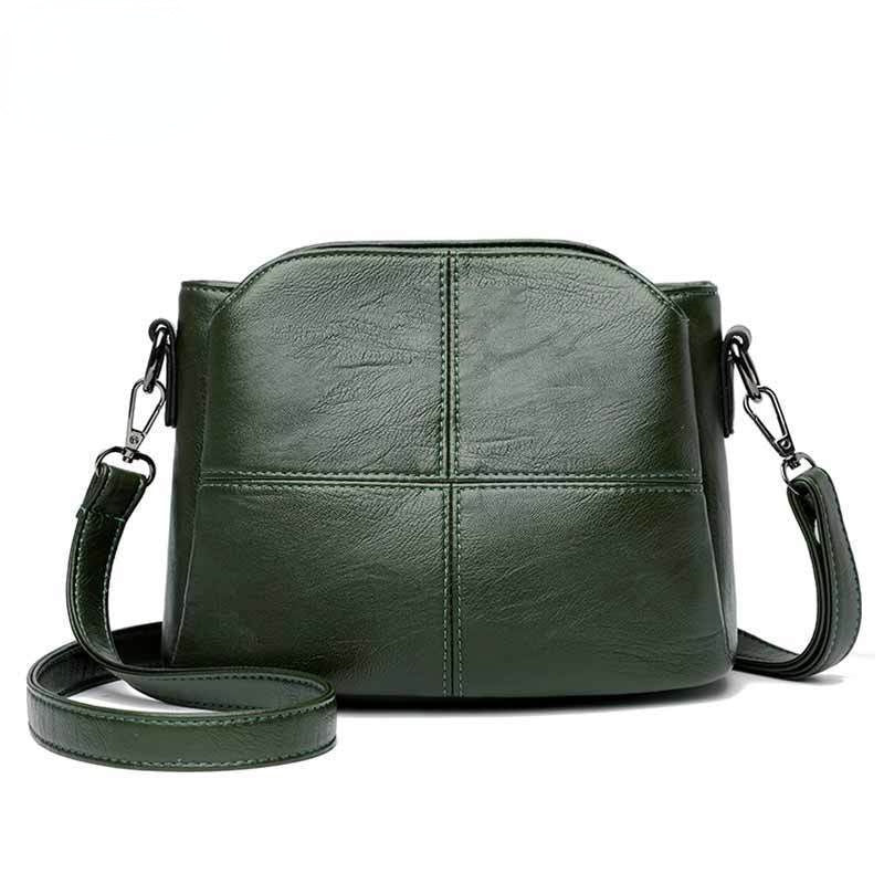 IELGY Women's soft leather shoulder crossbody bag large capacity bag