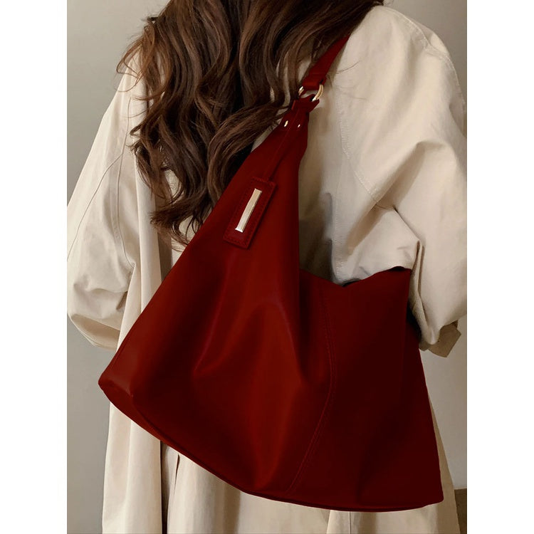 Ielgy Ladies Retro Large Capacity Tote Bag Red Wedding Bag