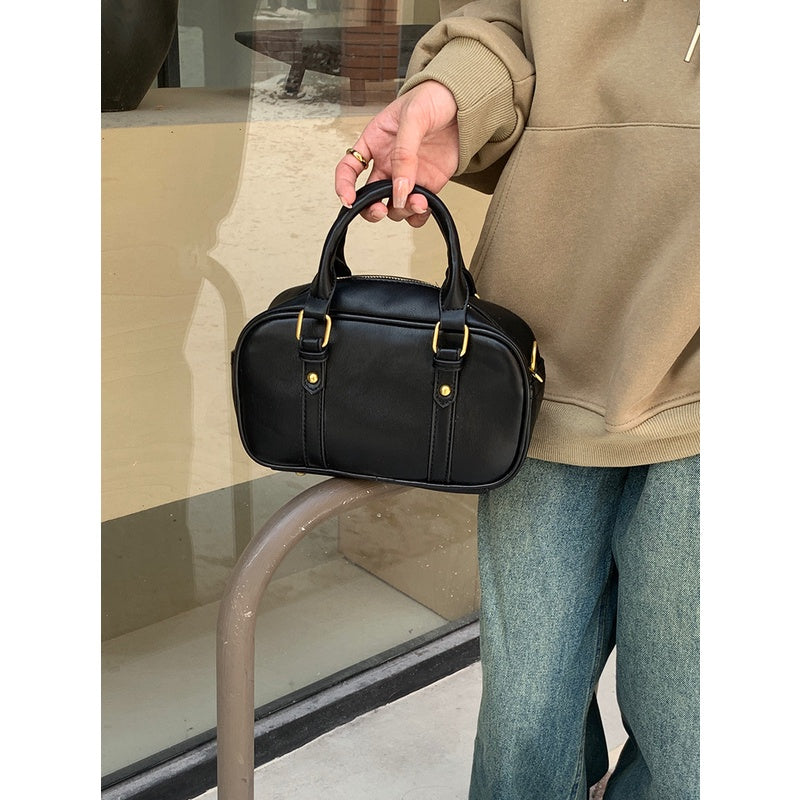 Ielgy Ladies Melade Color Retro Commuter Bag Korean Version Postman Bowling Bag Portable Shoulder Messenger Bag