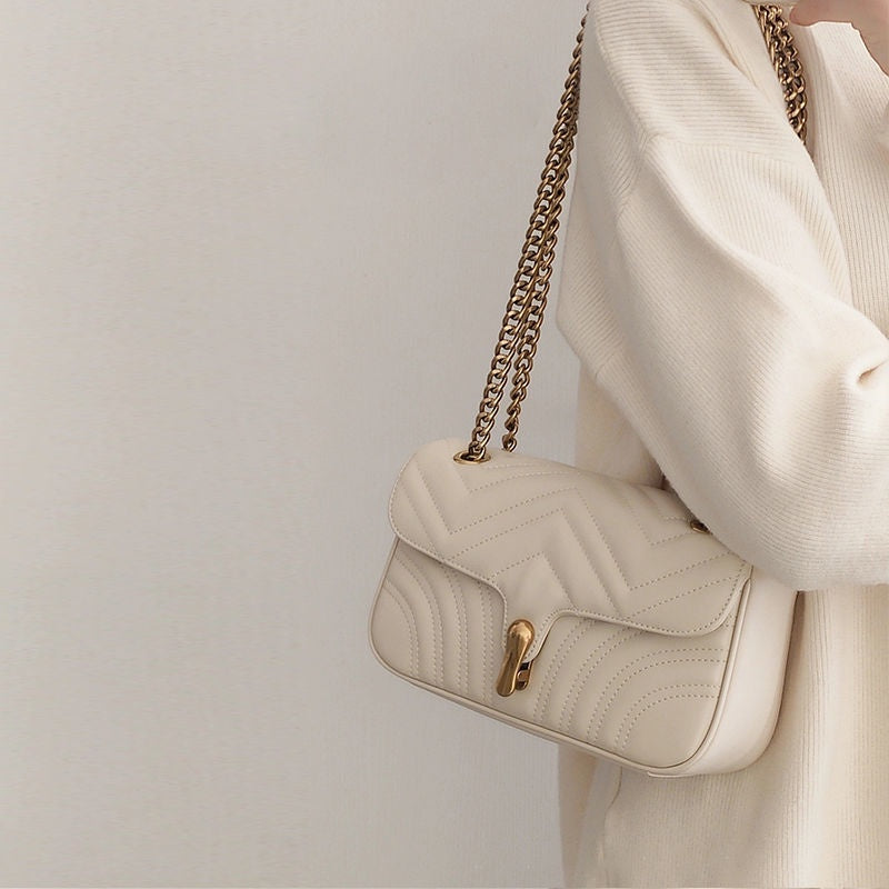 IELGY Chain bag women's ins style rhombus design single shoulder crossbody bag