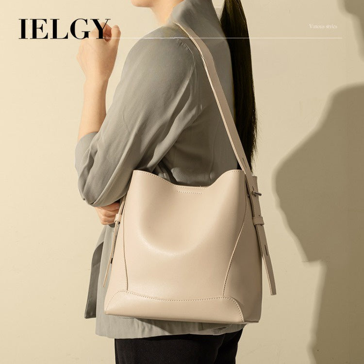 Ielgy Ladies One-Shoulder Large-Capacity Bucket Bag