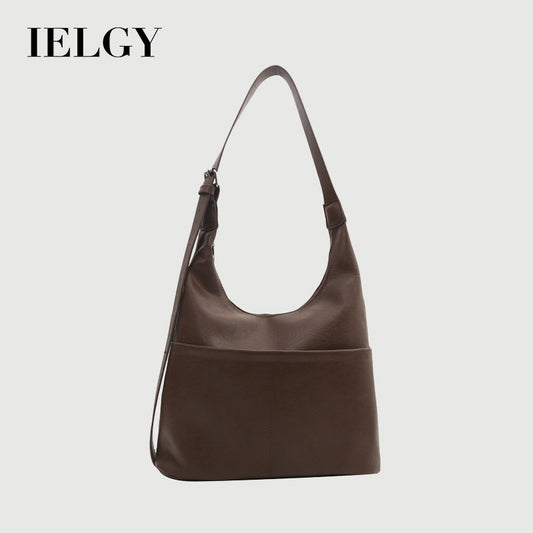 Ielgy Ladies Simple Commuter Underarm Bag Large Capacity Shoulder Tote Bag