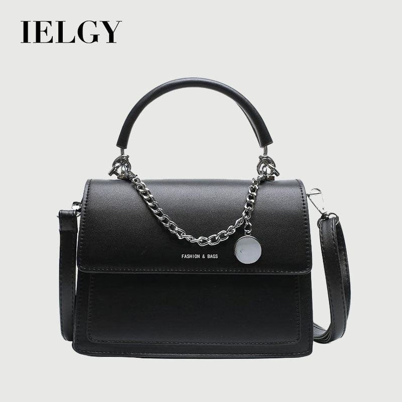 IELGY casual Women's messenger bag, commuter White one shoulder, solid color soft all-match fashion