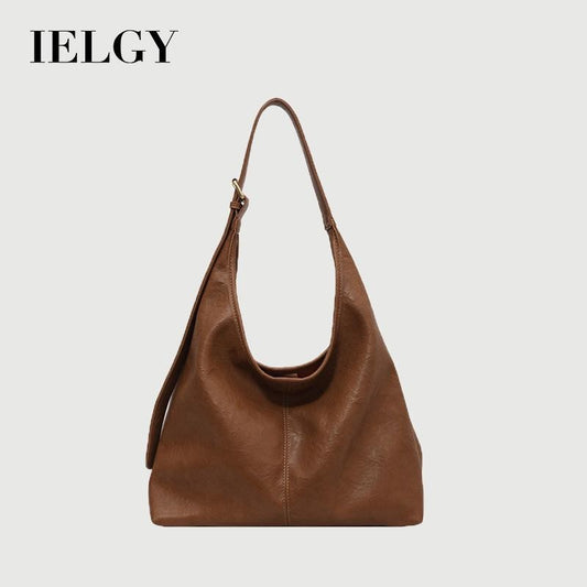Ielgy Large-Capacity One-Shoulder Tote Bag Fashionable All-Match Casual Commuter Buck