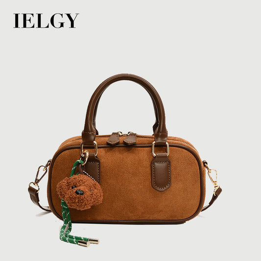 Ielgy Korean Version Retro Frosted All-Match One-Shoulder Messenger Pillow Bag Portable Boston Female Bag