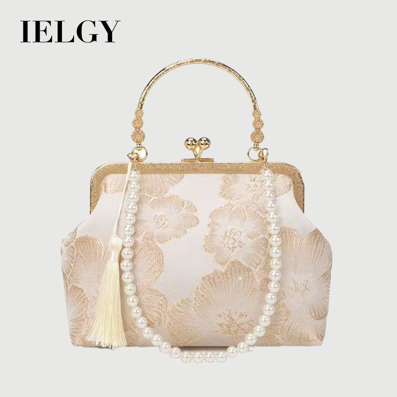 Ielgy Ladies New Chinese Style Chinese Style Rich Flower Pattern Elegant Temperament Handbag