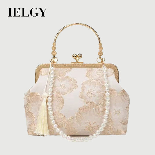 Ielgy Ladies New Chinese Style Chinese Style Rich Flower Pattern Elegant Temperament Handbag