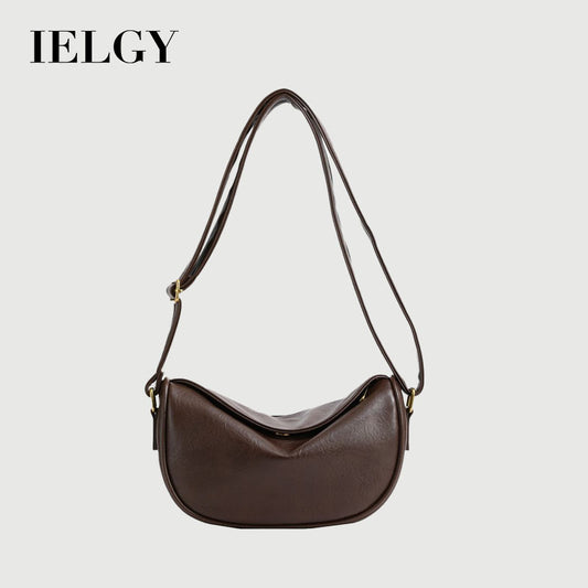 Ielgy Soft Face Fashion Shoulder Bag Casual All-Match Cross-Body Dumpling Bag Commuter Unique Popular