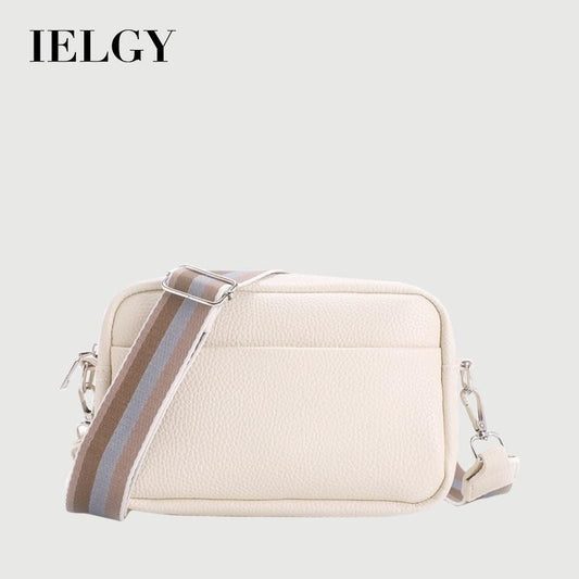 IELGY women's all-match korean style solid color pu messenger bag