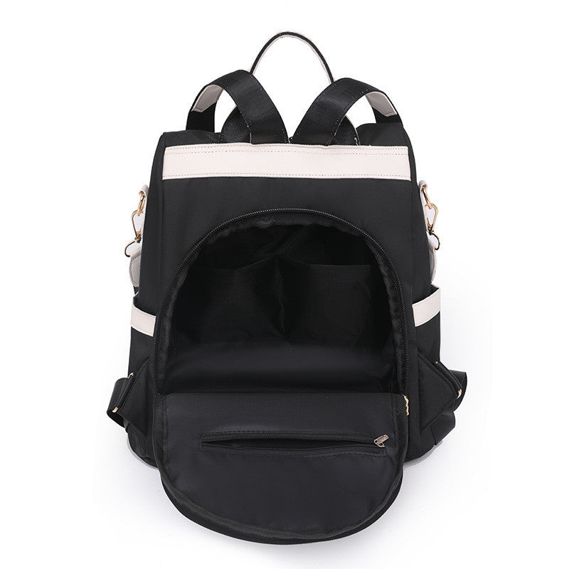 Ielgy Korean Version Trendy Backpack Large Capacity Travel Backpack Nylon Oxford Cloth Lightweight Student School Bag